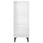 Sideboard High Gloss White 34.5x32.5x90 cm Engineered Wood