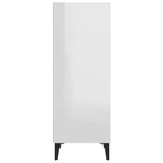 Sideboard High Gloss White 34.5x32.5x90 cm Engineered Wood