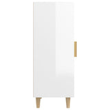 Sideboard High Gloss White 34.5x34x90 cm Engineered Wood - Close-Up Angle