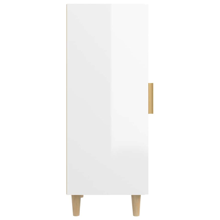 Sideboard High Gloss White 34.5x34x90 cm Engineered Wood