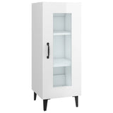 Sideboard High Gloss White 34.5x34x90 cm Engineered Wood - Front View