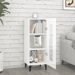 Sideboard High Gloss White 34.5x34x90 cm Engineered Wood