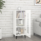 Sideboard High Gloss White 34.5x34x90 cm Engineered Wood - Side View