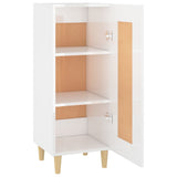 Sideboard High Gloss White 34.5x34x90 cm Engineered Wood - Close-Up Angle
