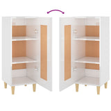 Sideboard High Gloss White 34.5x34x90 cm Engineered Wood - Low Angle