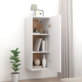 Wall Cabinet White 34.5x34x90 cm Engineered Wood - Side View