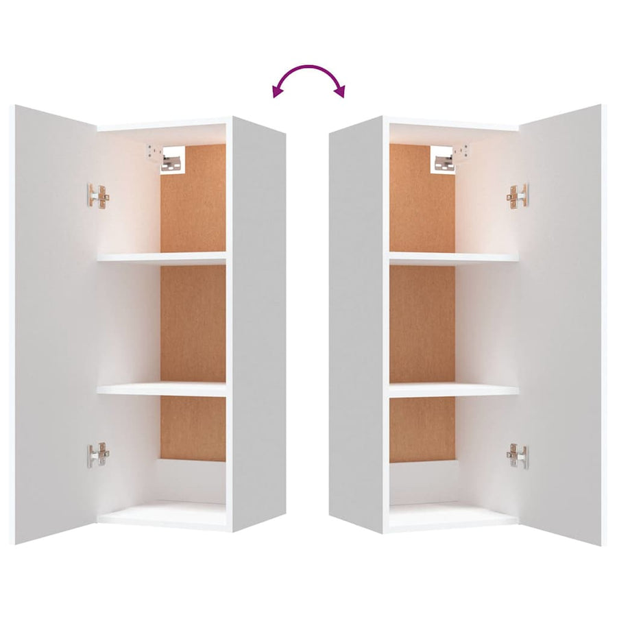 Wall Cabinet White 34.5x34x90 cm Engineered Wood