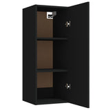 Wall Cabinet Black 34.5x34x90 cm Engineered Wood - Close-Up Angle