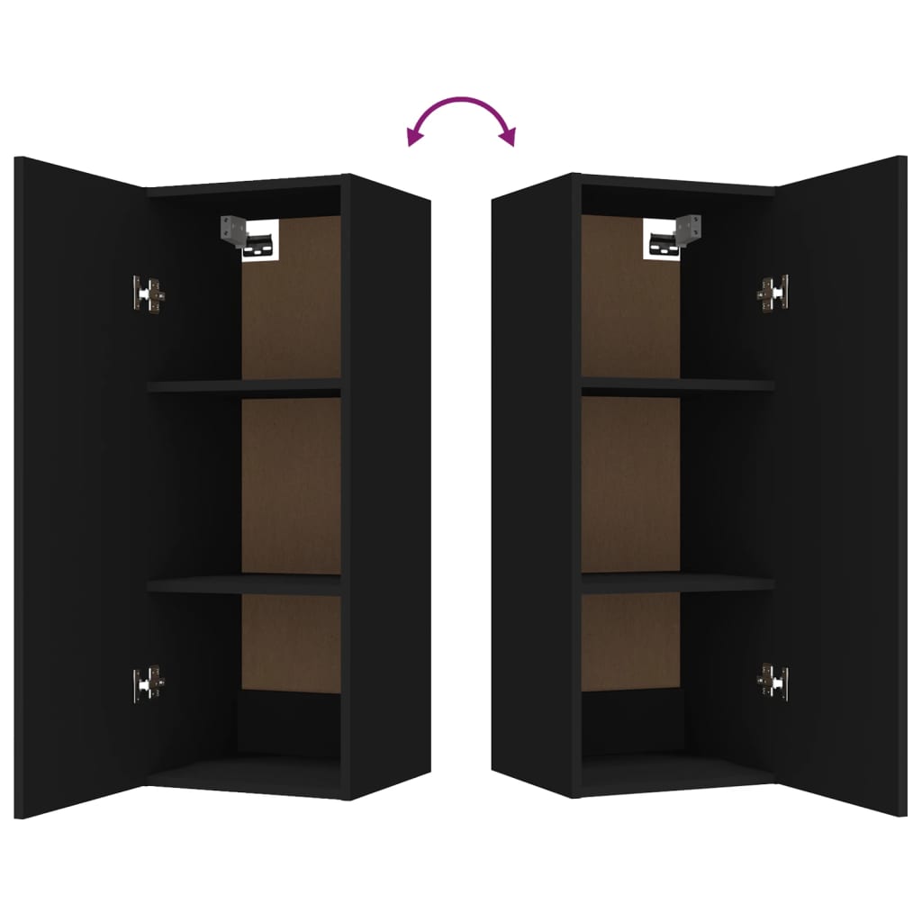 Wall Cabinet Black 34.5x34x90 cm Engineered Wood