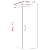 Wall Cabinet Black 34.5x34x90 cm Engineered Wood - Extra Image