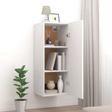Hanging Wall Cabinet White 34.5x34x90 cm Engineered Wood - Side View