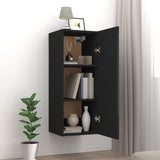 Hanging Wall Cabinet Black 34.5x34x90 cm Engineered Wood - Side View