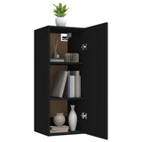 Hanging Wall Cabinet Black 34.5x34x90 cm Engineered Wood - 45-Degree Angle