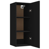 Hanging Wall Cabinet Black 34.5x34x90 cm Engineered Wood - Close-Up Angle