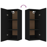 Hanging Wall Cabinet Black 34.5x34x90 cm Engineered Wood