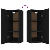 Hanging Wall Cabinet Black 34.5x34x90 cm Engineered Wood - Extra Image
