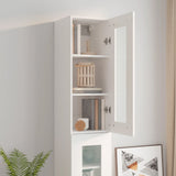 Hanging Wall Cabinet White 34.5x34x90 cm - Top-Down View
