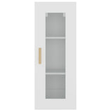Hanging Wall Cabinet White 34.5x34x90 cm - Close-Up Angle