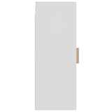 Hanging Wall Cabinet White 34.5x34x90 cm - Low Angle