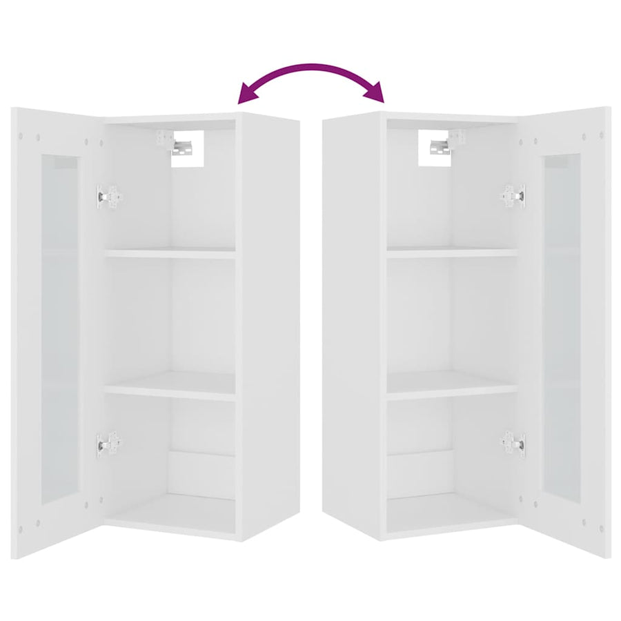 Hanging Wall Cabinet White 34.5x34x90 cm