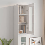 Hanging Wall Cabinet High Gloss White 34.5x34x90 cm - Top-Down View