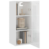Hanging Wall Cabinet High Gloss White 34.5x34x90 cm - Rear View