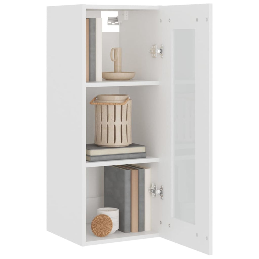 Hanging Wall Cabinet White 34.5x34x90 cm
