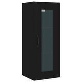 Hanging Wall Cabinet Black 34.5x34x90 cm - Front View