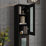 Hanging Wall Cabinet Black 34.5x34x90 cm - Top-Down View