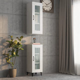 Hanging Wall Cabinet High Gloss White 34.5x34x90 cm - Side View