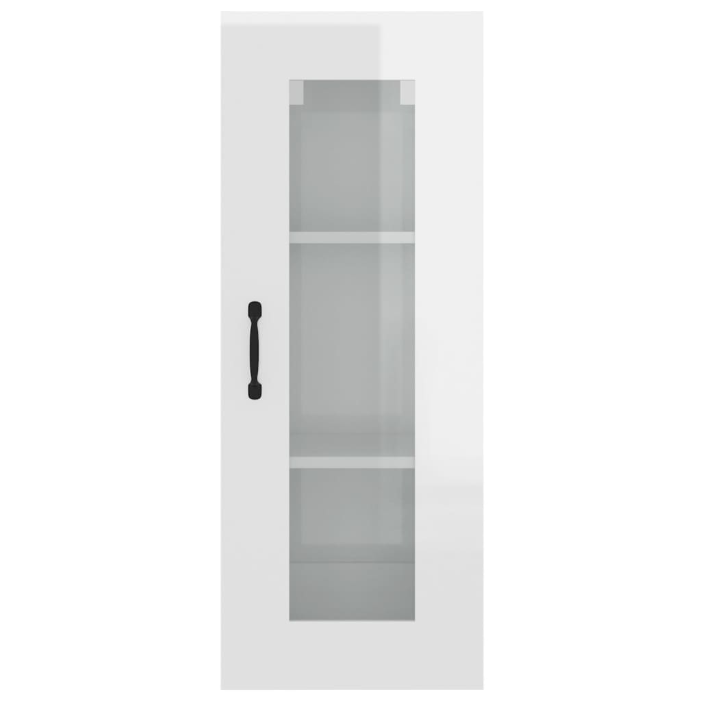 Hanging Wall Cabinet High Gloss White 34.5x34x90 cm