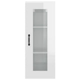 Hanging Wall Cabinet High Gloss White 34.5x34x90 cm