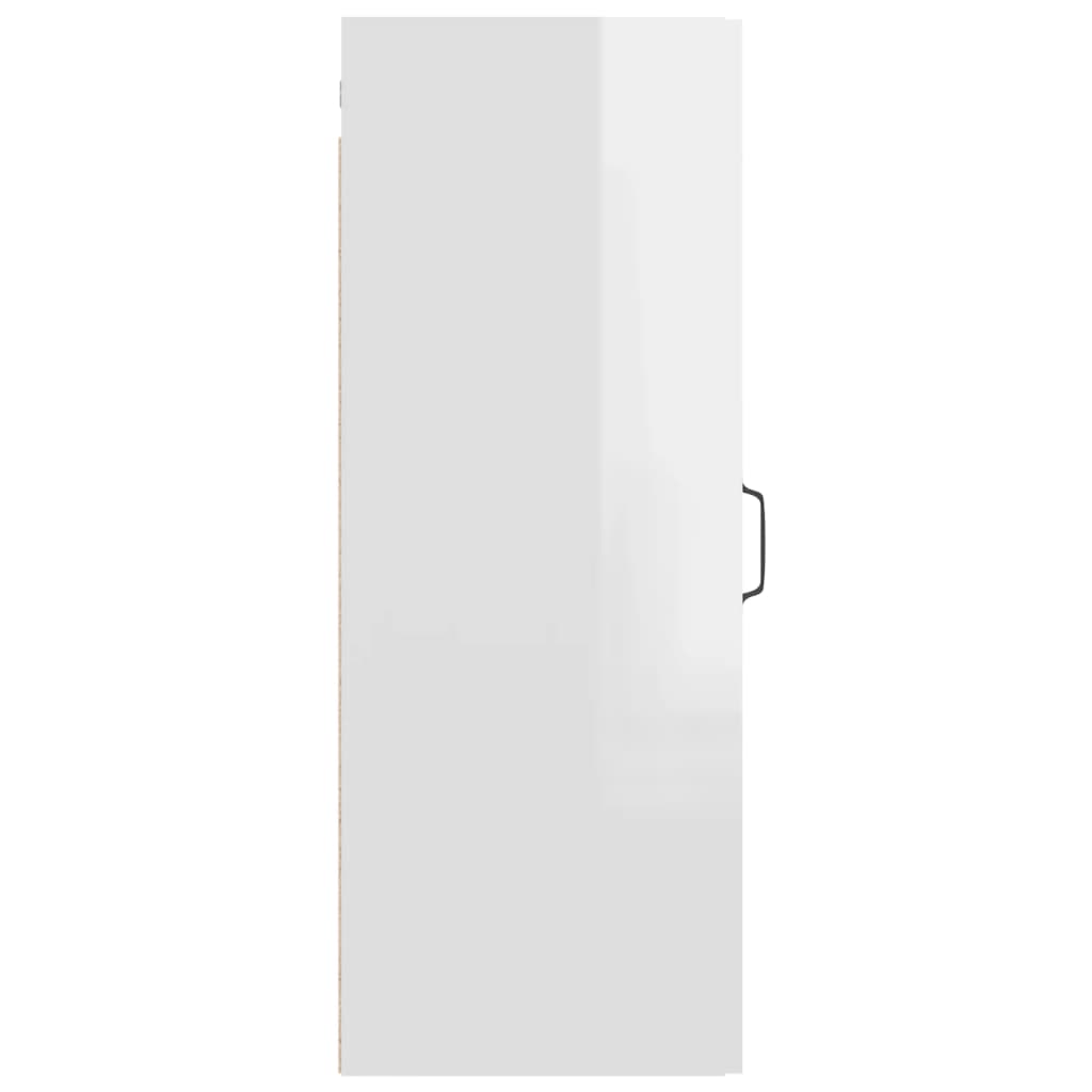Hanging Wall Cabinet High Gloss White 34.5x34x90 cm