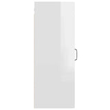 Hanging Wall Cabinet High Gloss White 34.5x34x90 cm - Low Angle