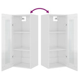 Hanging Wall Cabinet High Gloss White 34.5x34x90 cm