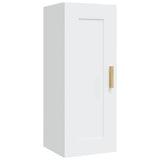Wall Cabinet White 35x34x90 cm Engineered Wood - Front View