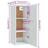 Hanging Cabinet White 35x34x90 cm Engineered Wood - Extra Image
