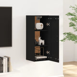Hanging Cabinet Black 35x34x90 cm Engineered Wood - Side View