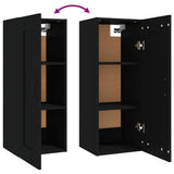 Hanging Cabinet Black 35x34x90 cm Engineered Wood - Low Angle