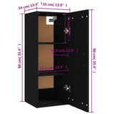 Hanging Cabinet Black 35x34x90 cm Engineered Wood - Extra Image