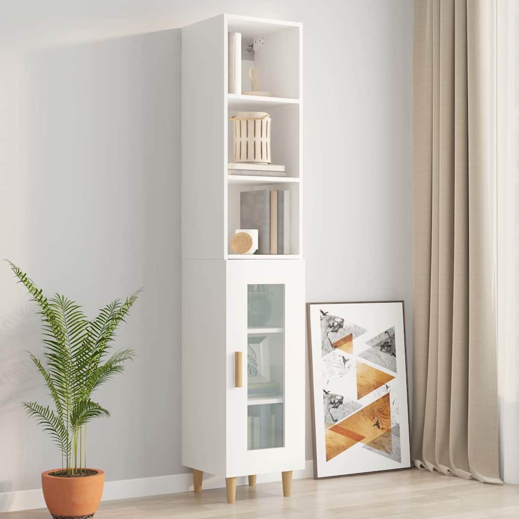 Wall Cabinet White 34,5x32,5x90 cm Engineered Wood