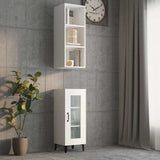 Wall Cabinet White 34,5x32,5x90 cm Engineered Wood