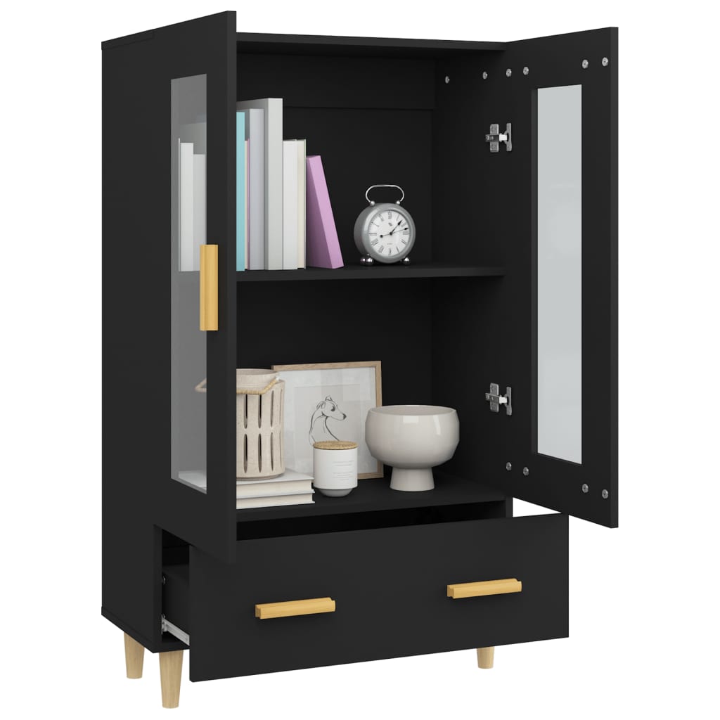 Highboard Black 70x31x115 cm Engineered Wood