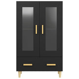 Highboard Black 70x31x115 cm Engineered Wood - Rear View