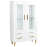 Highboard High Gloss White 70x31x115 cm Engineered Wood