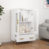 Highboard High Gloss White 70x31x115 cm Engineered Wood - Side View