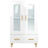Highboard High Gloss White 70x31x115 cm Engineered Wood - 45-Degree Angle