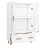 Highboard High Gloss White 70x31x115 cm Engineered Wood - Rear View