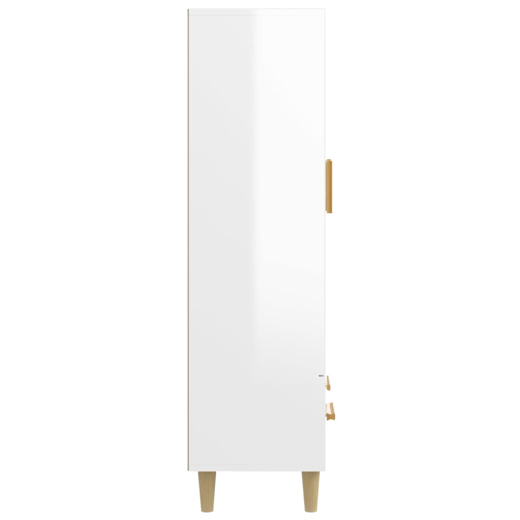 Highboard High Gloss White 70x31x115 cm Engineered Wood