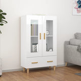 Highboard High Gloss White 70x31x115 cm Engineered Wood